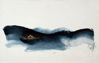 Peinture Encre de Chine et pigments paysage