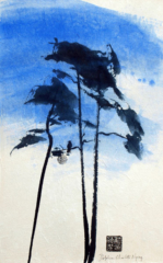 Peinture paysage à l' encre