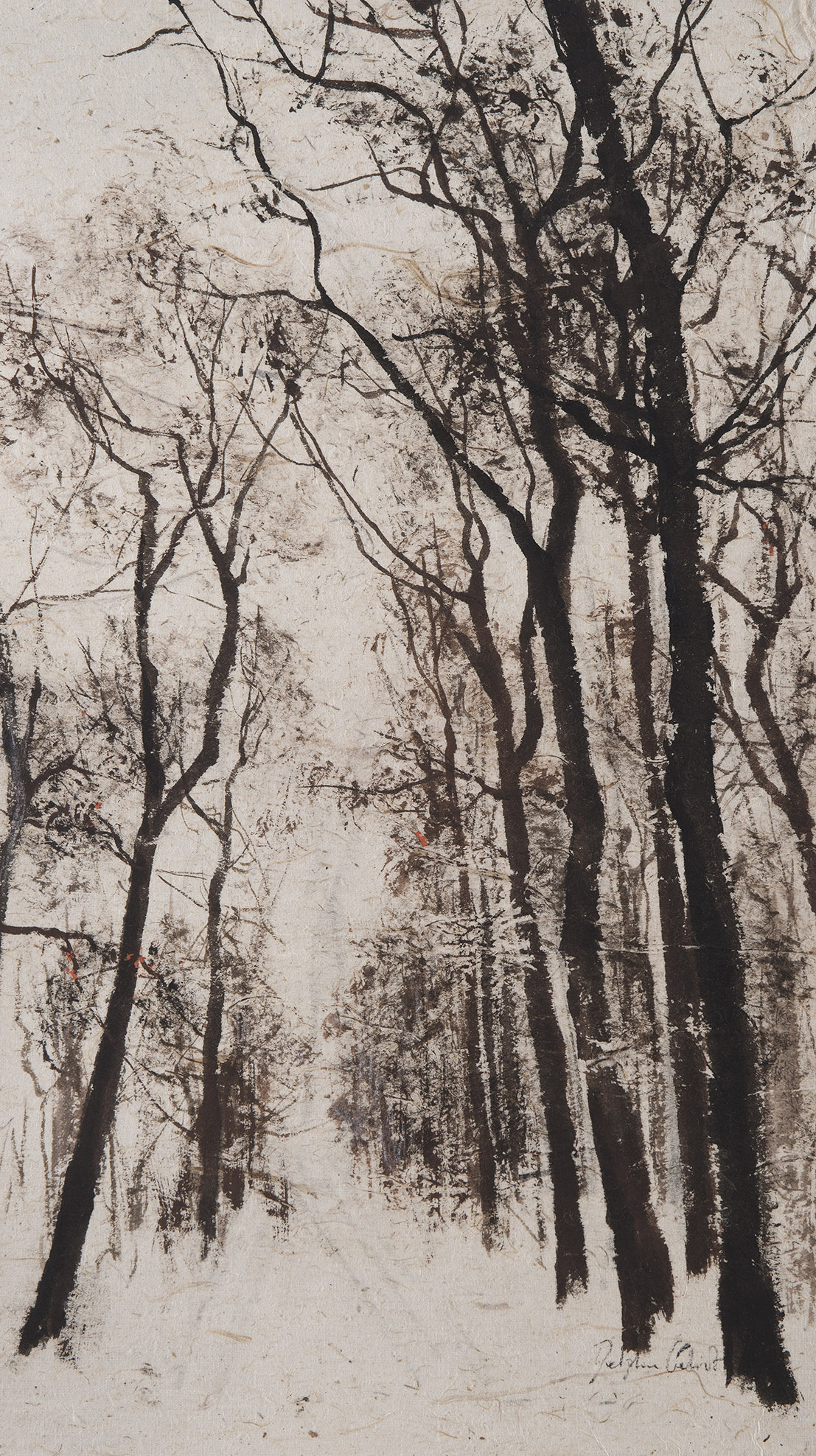 Encre et pigments paysage forêt
