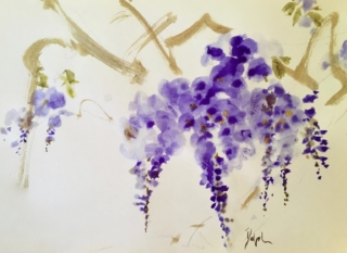 Delphine Geliot peinture lavis encre glycine