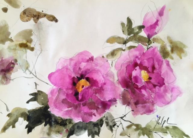 Delphine Geliot peinture lavis encre Iris
